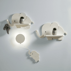 Image showing the Decorative Cloud Shelves with Night Light, White product.