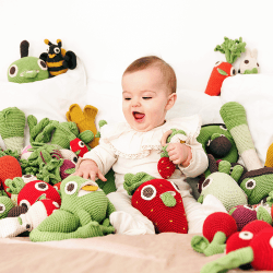 Image showing the Charlotte Carrot Crochet Rattle, Green product.