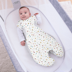 Image showing the Swaddle to Sleep Sleeping Bag, 0.5 TOG, 0 - 4 Months, Scandi Spot product.