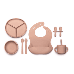 Image showing the 6 Piece Ultimate Silicone Weaning Set, Ash Rose product.