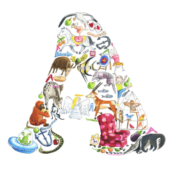 Image showing the A Alphabet Print, 30.5 x 30.5cm, Multi product.