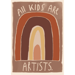 Image showing the Rainbow Poster Print, 50 x 70cm, Brown product.