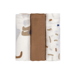 Image showing the Little Mateys Pack of 3 Heavenly Soft Muslins, 80 x 80cm, Royal Blue product.