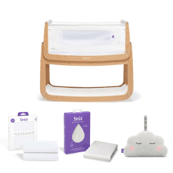 Image showing the SnuzPod4 4 Piece Bedside Crib Starter Set, Natural product.