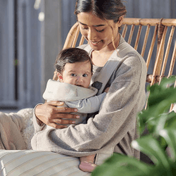 Image showing the Mini Baby Carrier, 3D Jersey, Light Beige product.