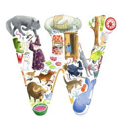 Image showing the W Alphabet Print, 30.5 x 30.5cm, Multi product.