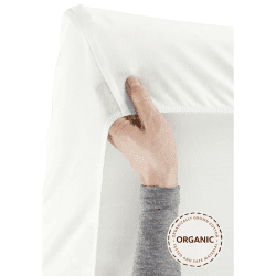 Image showing the Light Fitted Sheet For Travel Cot, Natural White, Organic product.