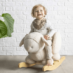 Image showing the Teddy Bear Sheep Rocker, Ecru product.