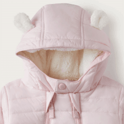Image showing the Recycled Quilted Pramsuit, 6 - 9 Months, Pink product.