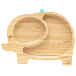 Image showing the Elephant Bamboo Suction Plate, Blue product.