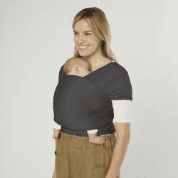 Image showing the Aura Soft Knit Baby Sling Wrap, Soft Black product.
