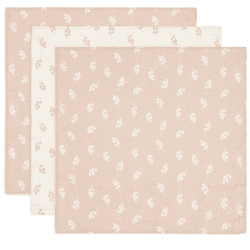 Image showing the Twig Pack of 3 Muslin Cloths, 70 x 70cm, Wild Rose product.
