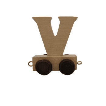 Image showing the Natural Wooden Letter V, Natural product.