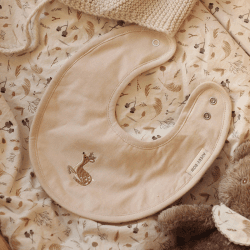 Image showing the Deer Embroidered Cotton Bib product.