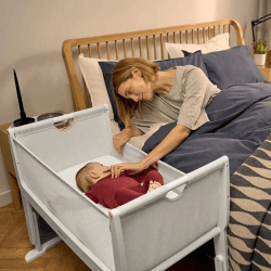 Image showing the SnuzPod Studio Bedside Crib, Paris White product.
