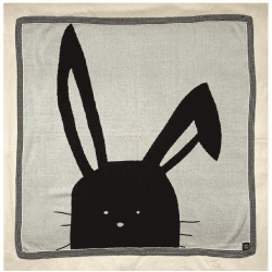 Image showing the Knitted Bunny Blanket, Natural White product.
