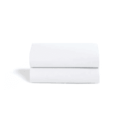 Image showing the Pack of 2 Moses Basket Fitted Sheets, White product.