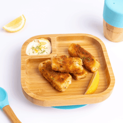 Image showing the Baby Bamboo Suction Plate, Blue product.