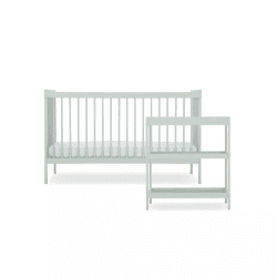 Image showing the Nola 2 Piece Nursery Furniture Set excl. Mattress, Sage Green product.