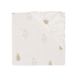 Image showing the Jollein x Miffy Jersey Bedside Crib Fitted Sheet, 50 x 80cm, Nougat product.