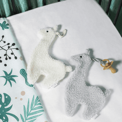 Image showing the Comforter with Dummy Holder Lama, Grey product.
