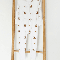 Image showing the Bear Bamboo Zip Sleepsuit, 0 - 3 Months product.