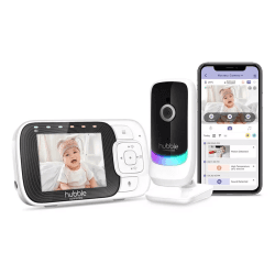 Image showing the Nursery Pal Essentials Digital Video Baby Monitor with Night Light & Sleep Trainer, 2.8", White product.