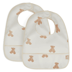 Image showing the Pack of 2 Waterproof Bibs, Teddy Bear product.