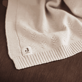 Image showing the Grain Knit Baby Blanket, 75 x 100cm, Oatmeal product.