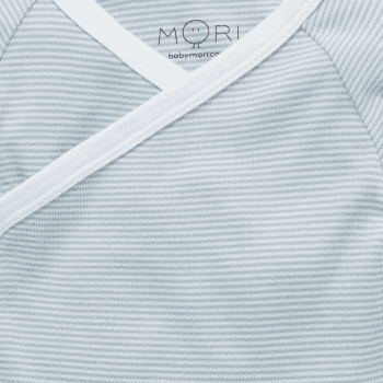 Image showing the Short Sleeve Kimono Bodysuit, 0 - 3 Months, Blue Stripe product.
