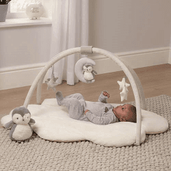 Image showing the Wish Upon A Cloud Baby Gym & Play Mat, Grey/White product.