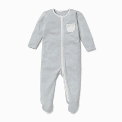 Image showing the Clever Zip Sleepsuit, 3 - 6 Months, Blue Stripe product.