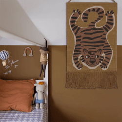 Image showing the Leo Boho Woven Wall Hanging, 70 x 50cm, Khaki Brown product.