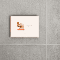 Image showing the All The Way To Paris Rocky the Rabbit Print, 30 x 40cm product.