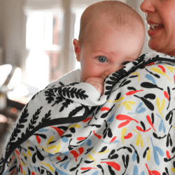 Image showing the Plant Sensory Organic Cotton Muslin Blanket, 120 x 120cm, Multi product.