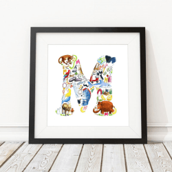 Image showing the M Alphabet Print, 30.5 x 30.5cm, Multi product.