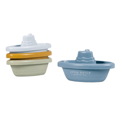 Image showing the Sailors Bay Stackable Boats Bath Toy, Blue product.