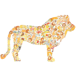 Image showing the L is for Lion Alphabet Print, 40 x 30cm, Yellow product.