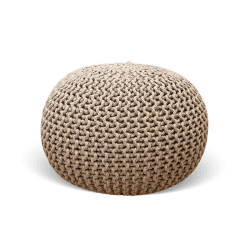 Image showing the Knitted Pouffe, Stone/Natural product.