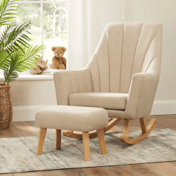 Image showing the Jonah Rocking Chair with Footstool, Stone product.