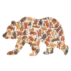 Image showing the B is for Bear Alphabet Print, 40 x 30cm, Brown product.