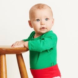 Image showing the Basic Organic Cotton Long Sleeved Bodysuit, 0 - 3 Months, Green product.