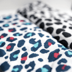 Image showing the Dalmatian & Leopard Pack of 2 Sensory Organic Cotton Muslin Squares, 80 x 80cm, Multi product.