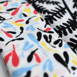 Image showing the Fern & Sycamore Pack of 2 Sensory Organic Cotton Muslin Squares, 80 x 80cm, Multi product.
