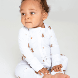 Image showing the Bear Bamboo Zip Sleepsuit, 0 - 3 Months product.