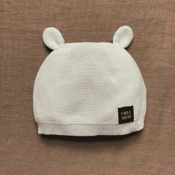 Image showing the Ear-Resistible Knitted Hat, 0 - 6 Months, Natural White product.