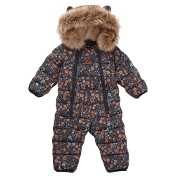 Image showing the Cloud Pramsuit Onesie with Faux Fur, 0 - 6 Months, Floral Nightscape product.