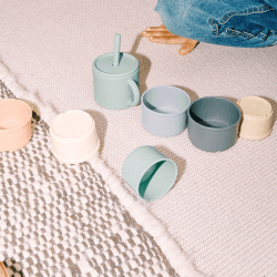 Image showing the Silicone Cup & Straw, Ash Rose product.