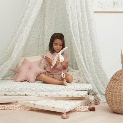 Image showing the Printed Organic Cotton Playmat, Green Leaves product.