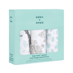 Image showing the Boutique Pack of 3 Cotton Muslin Squares, 70 x 70cm, Jungle product.